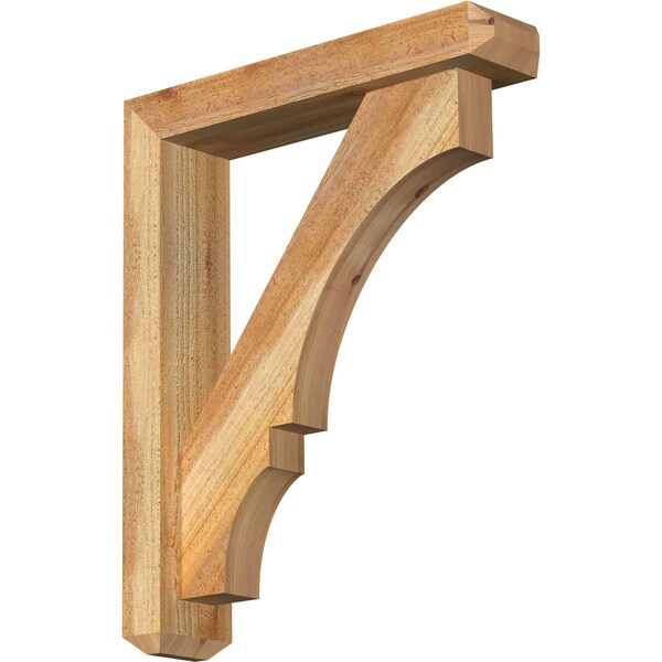 Ekena Millwork Balboa Craftsman Rough Sawn Bracket w/ Offset Brace, Western Red Cedar, 4"W x 18"D x 22"H BKT0402X18X22BOA04RWR - main